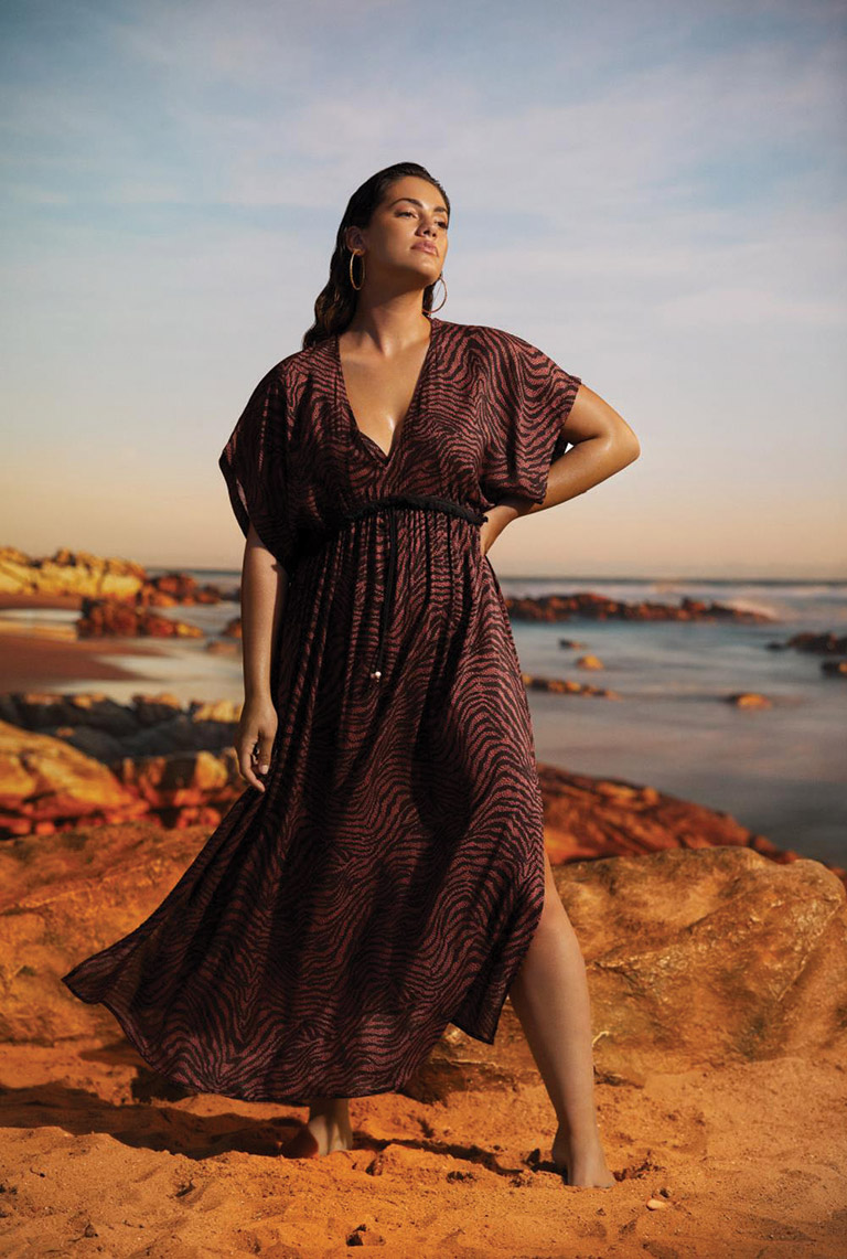 brown beach dress