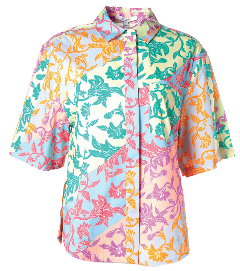 colourful floral collared shirt