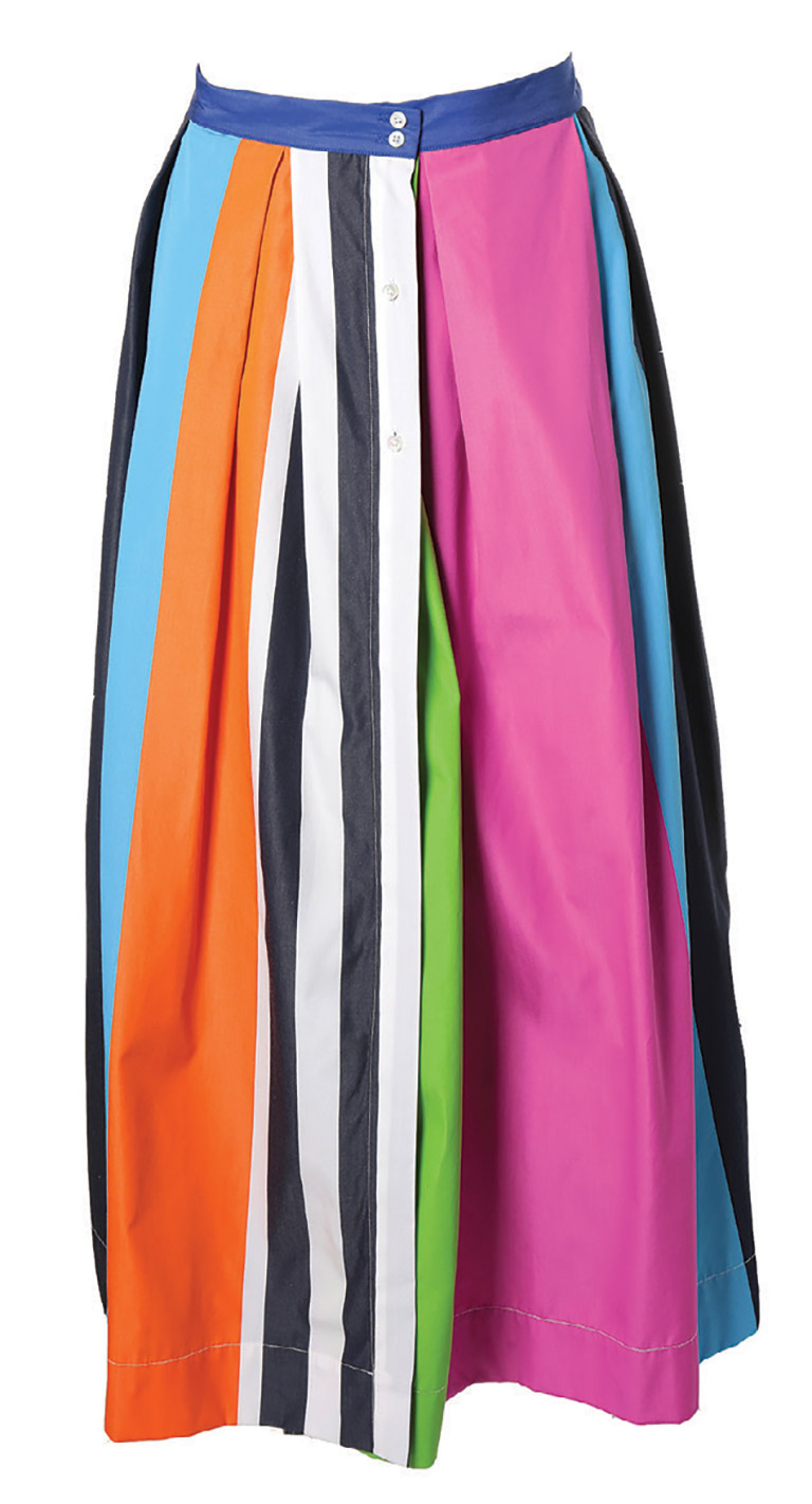 colourful stripped skirt